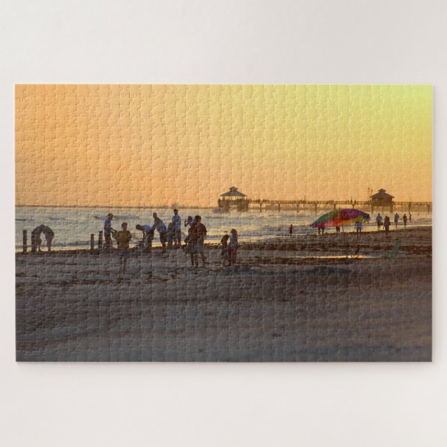 Puzzle Coucher de soleil à la plage de l'océan (Horizontal)