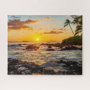Puzzle Coucher de soleil à Maui sur la plage secrète avec