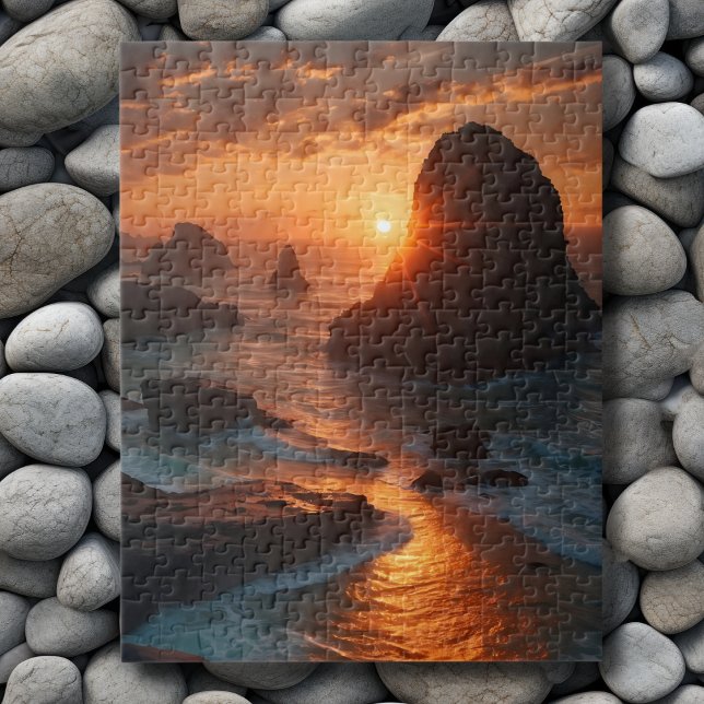 Puzzle Coucher de soleil au bord de la mer (Créateur téléchargé)