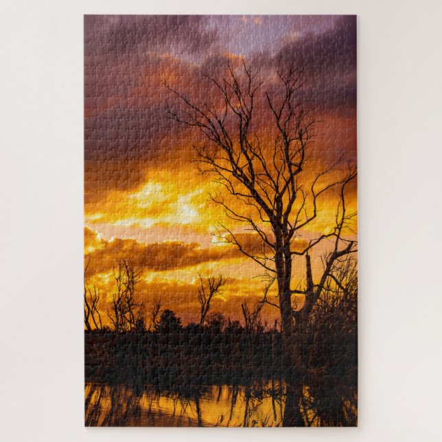 Puzzle Coucher de soleil au bord du lac (Vertical)