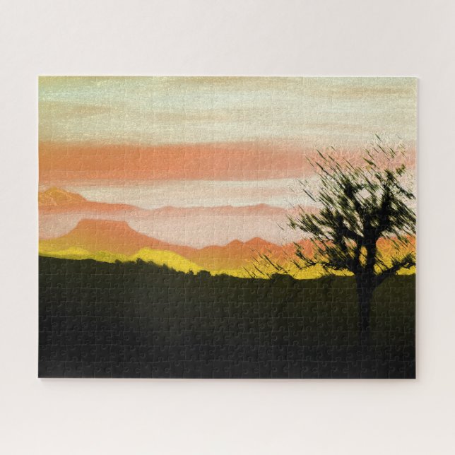 Puzzle Coucher de soleil dans les collines (Horizontal)