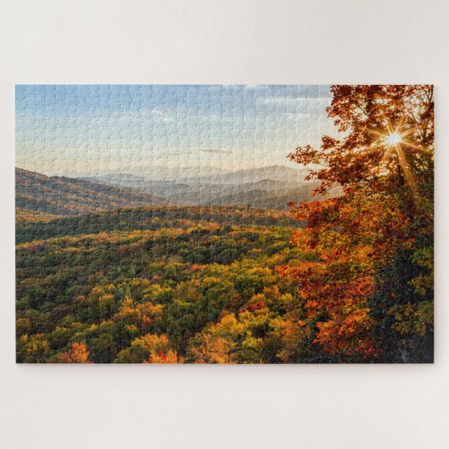 Puzzle Coucher de soleil d'automne | Caroline du Nord (Horizontal)
