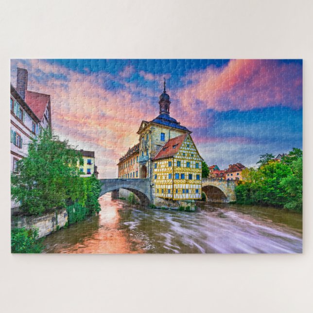 Puzzle Coucher de soleil de Bamberg en Allemagne (Horizontal)