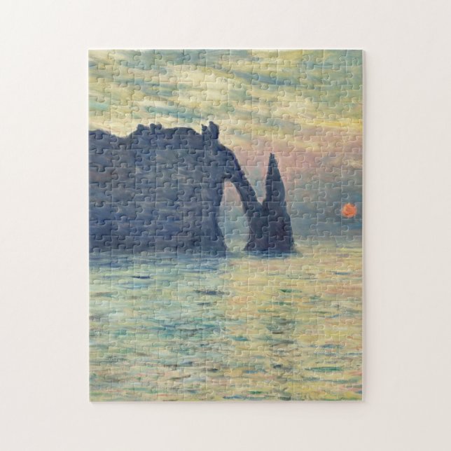 Puzzle Coucher De Soleil De Cliff Etretat Par Claude Mone (Vertical)