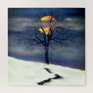 Puzzle Coucher de soleil de l'arbre d'hiver - Collection 