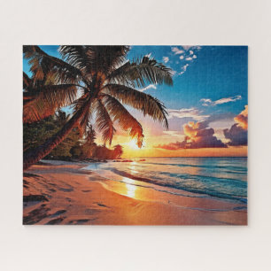Puzzle Coucher de soleil de plage tropical