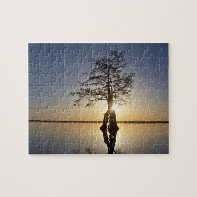 Puzzle Coucher de soleil derrière un arbre (Horizontal)