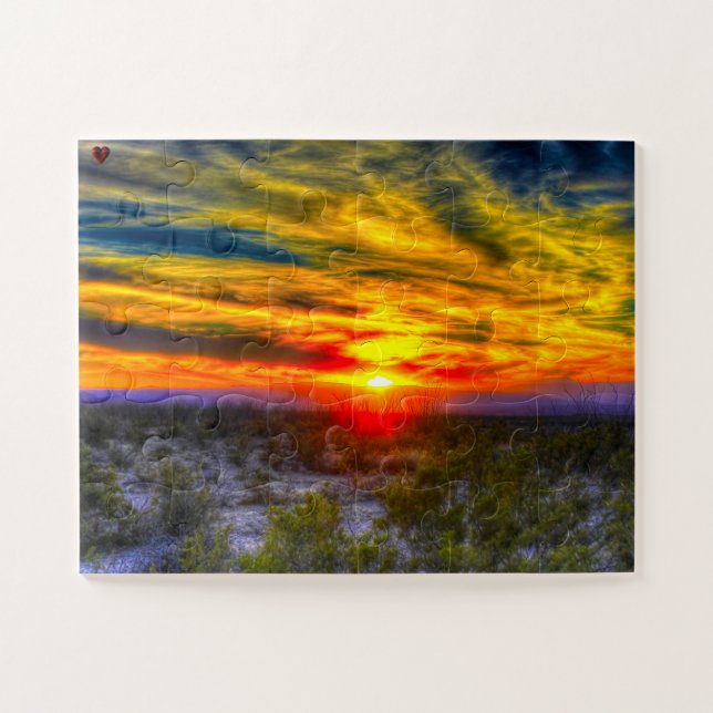 Puzzle Coucher de soleil désert Texas (Horizontal)