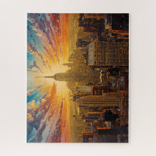 Puzzle Coucher de soleil doré sur New York City Skyline