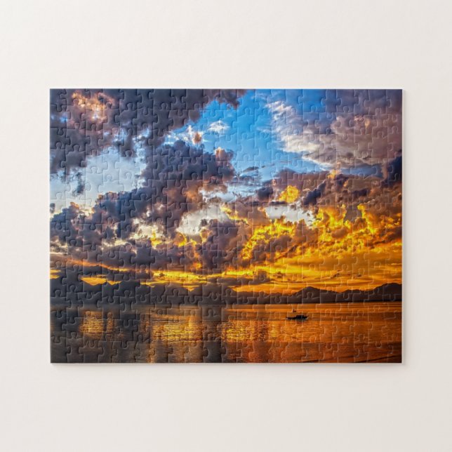 Puzzle Coucher de soleil du soir. (Horizontal)