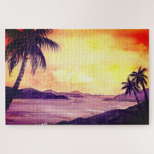 Puzzle Coucher de soleil en tropiques par Farida Greenfie (Horizontal)