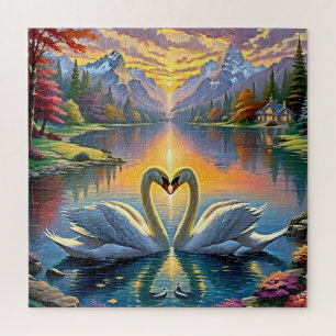 Puzzle Coucher de soleil époustouflant en montagne avec d