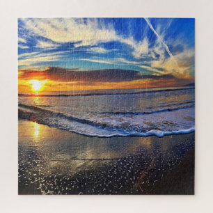 Puzzle Coucher de soleil frais sur la plage