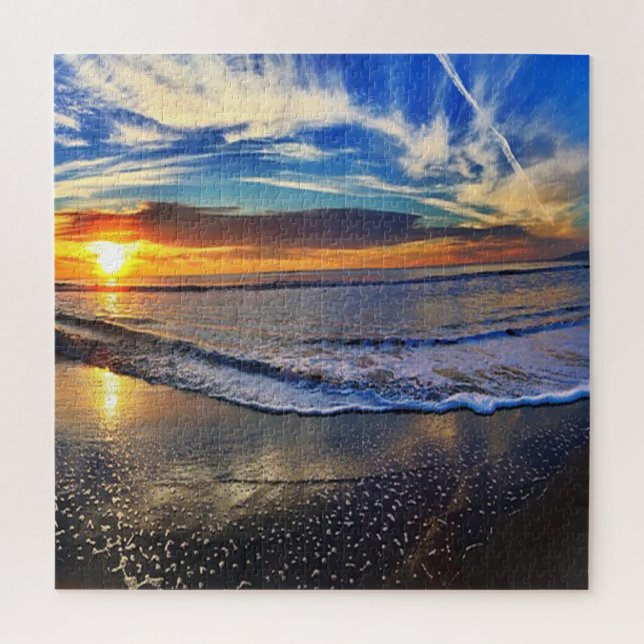 Puzzle Coucher de soleil frais sur la plage (Vertical)