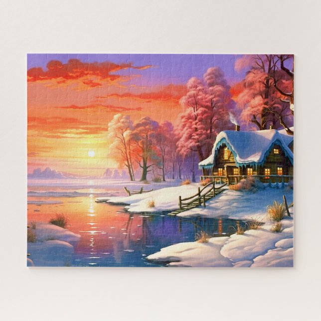 Puzzle Coucher de soleil Hiver Neige Nature Impression Co (Horizontal)