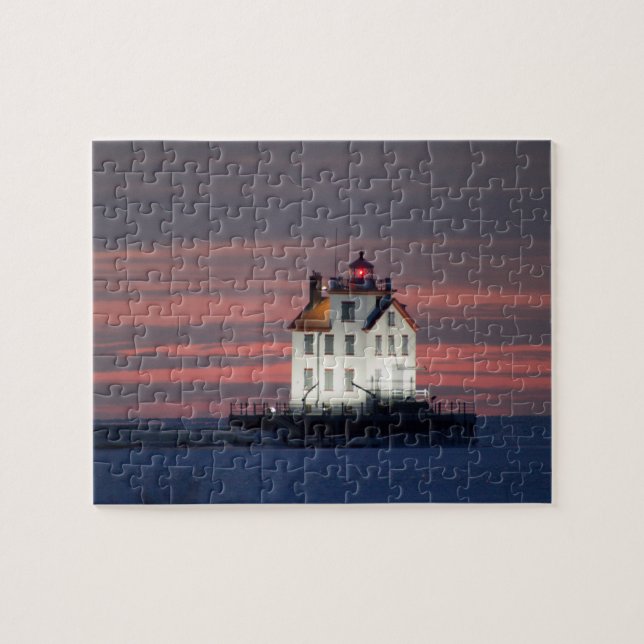 Puzzle Coucher de soleil hivernal du phare (Horizontal)