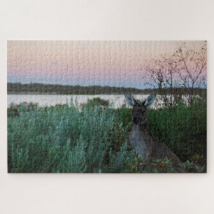 Puzzle Coucher de soleil Kangaroo au lac Australie, 1014 