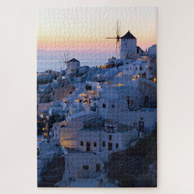 Puzzle Coucher de soleil Oia Santorini Grèce (Vertical)