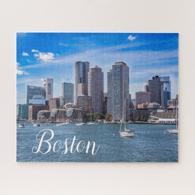 Puzzle Coucher de soleil sur Boston Massachusetts (Horizontal)