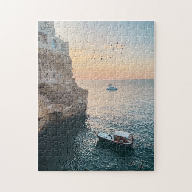 Puzzle Coucher de soleil sur Cliffside à Polignano a Mare (Vertical)