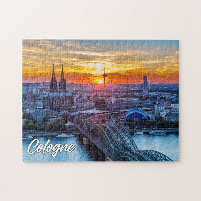 Puzzle Coucher de soleil sur Cologne, Allemagne (Horizontal)