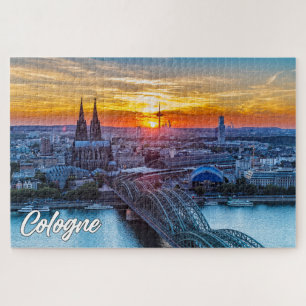 Puzzle Coucher de soleil sur Cologne, Allemagne