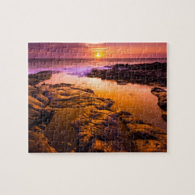 Puzzle Coucher de soleil sur des bassins à marée, Hawaï (Horizontal)