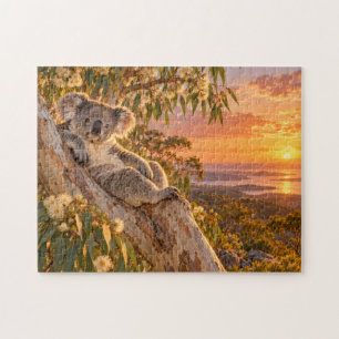 Puzzle Coucher de soleil sur eucalyptus koala Art de la n
