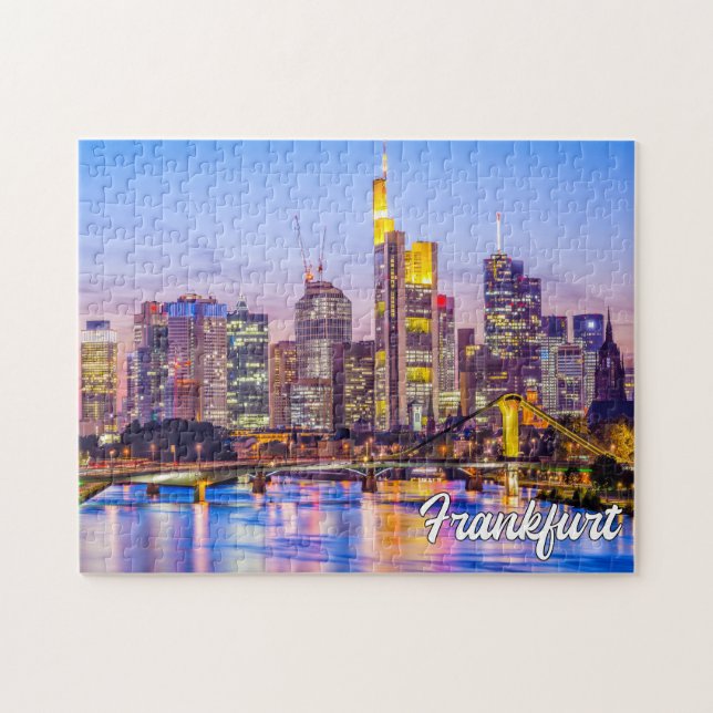 Puzzle Coucher de soleil sur Francfort, Allemagne (Horizontal)