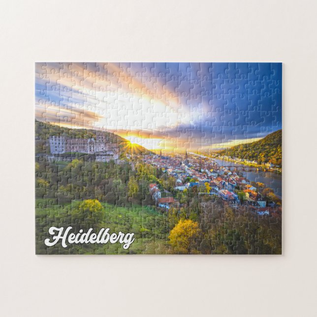 Puzzle Coucher de soleil sur Heidelberg, Allemagne (Horizontal)