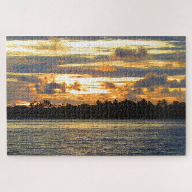 Puzzle coucher de soleil sur la plage (Horizontal)