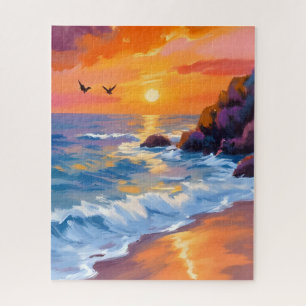 Puzzle Coucher de soleil sur la plage d'Orange Beach Pe