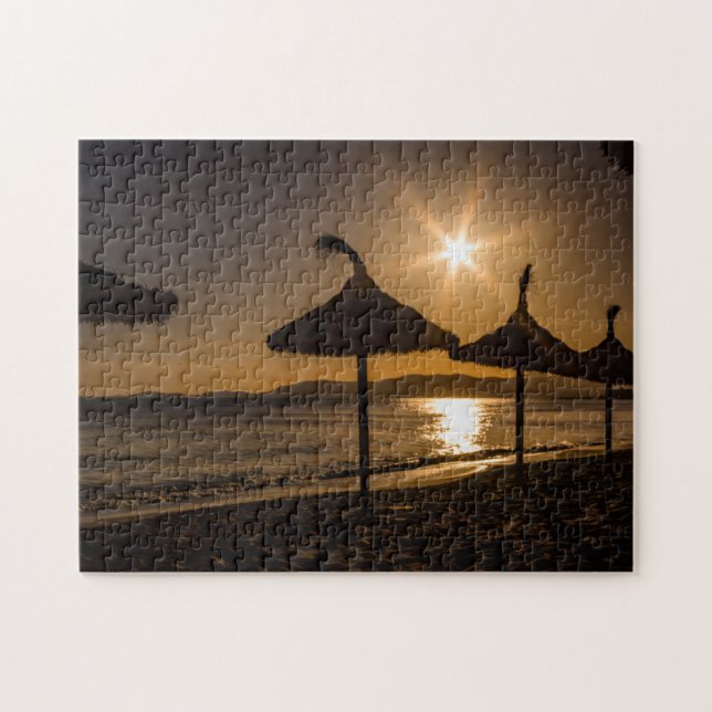 Puzzle Coucher de soleil sur la plage, Majorque, Espagne (Horizontal)