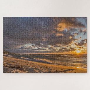 Puzzle Coucher de soleil sur la plage sur le lac Michigan