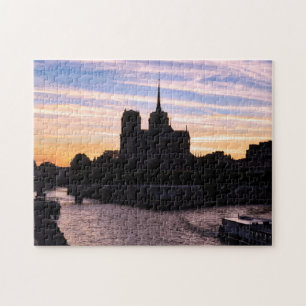 Puzzle Coucher de soleil sur Notre Dame de Paris - Paris,