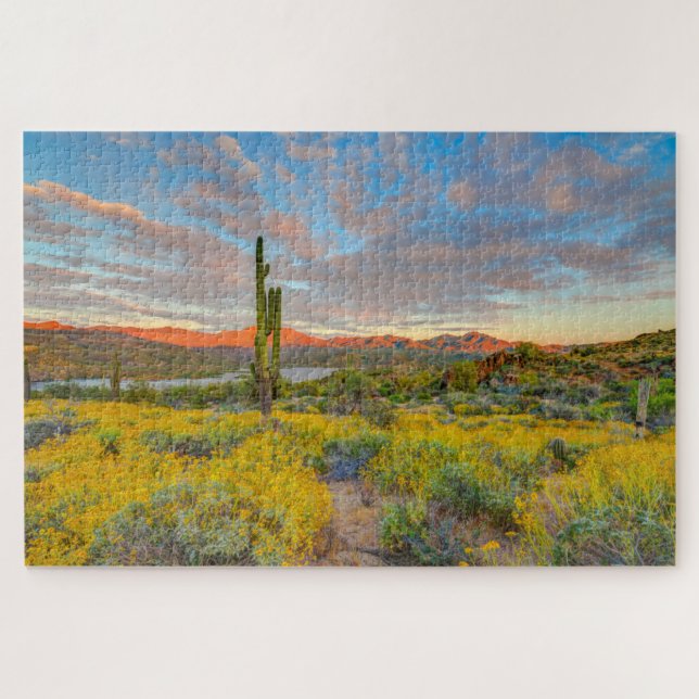 Puzzle Coucher de soleil sur paysage désertique (Horizontal)