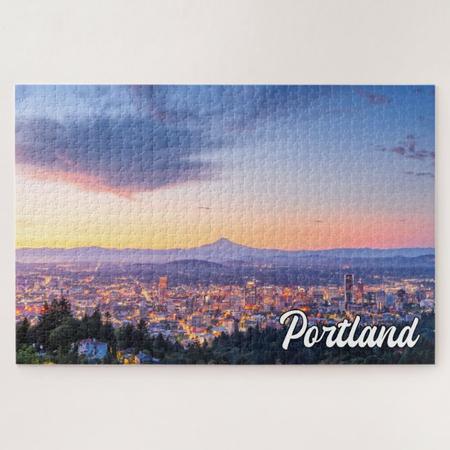 Puzzle Coucher de soleil sur Portland, Oregon (Horizontal)
