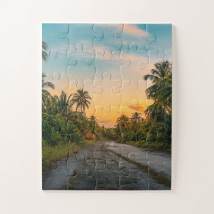 Puzzle Coucher de soleil sur Sandy Beach Path
