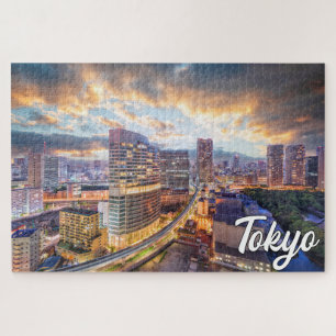 Puzzle Coucher de soleil sur Tokyo, Japon