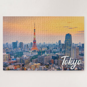 Puzzle Coucher de soleil sur Tokyo, Japon