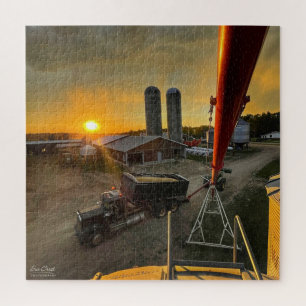 Puzzle Coucher De Soleil Sur Une Ferme De L'Alberta