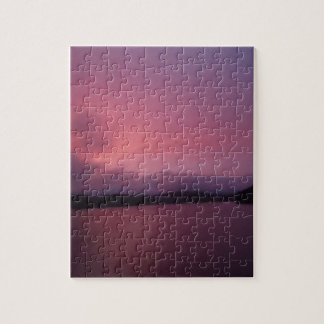 Puzzle Coucher de soleil violet sur le lac Arrowhead (Vertical)