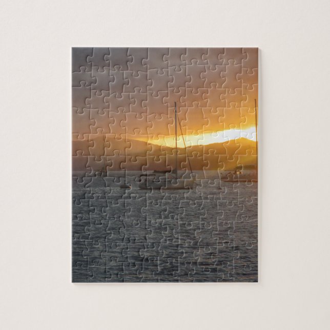 Puzzle Coucher du soleil à l'île normande BVI (Vertical)