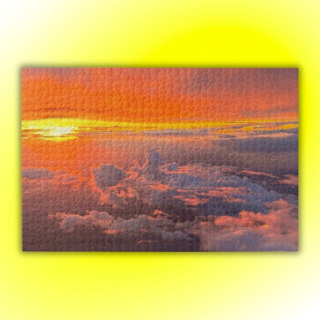 Puzzle Coucher du soleil à travers les nuages orange et j (Créateur téléchargé)
