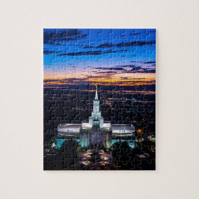 Puzzle Coucher du soleil abondant de temple mormon de Lds (Vertical)