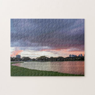Puzzle Coucher du soleil au-dessus du parc
