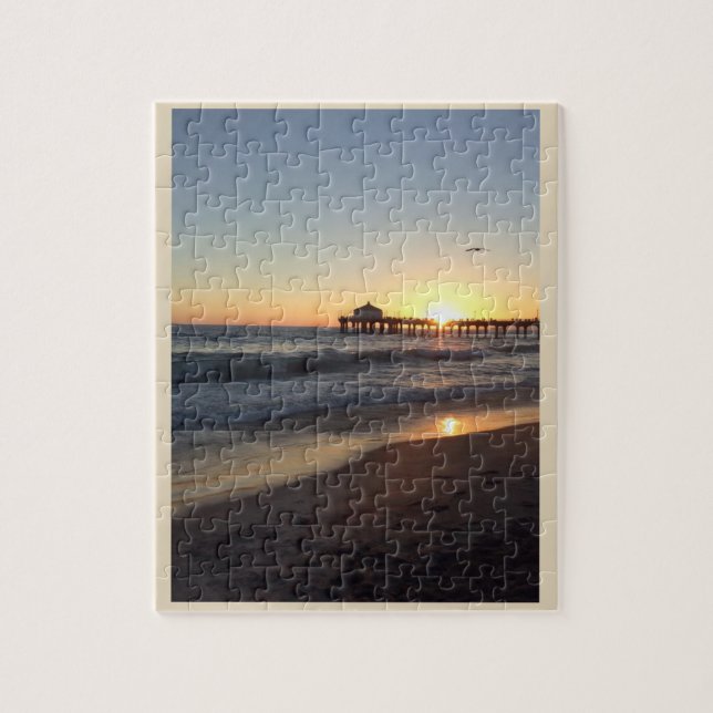 Puzzle Coucher du soleil au pilier de Santa Monica (Vertical)