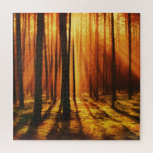 Puzzle Coucher du soleil dans la forêt (Vertical)