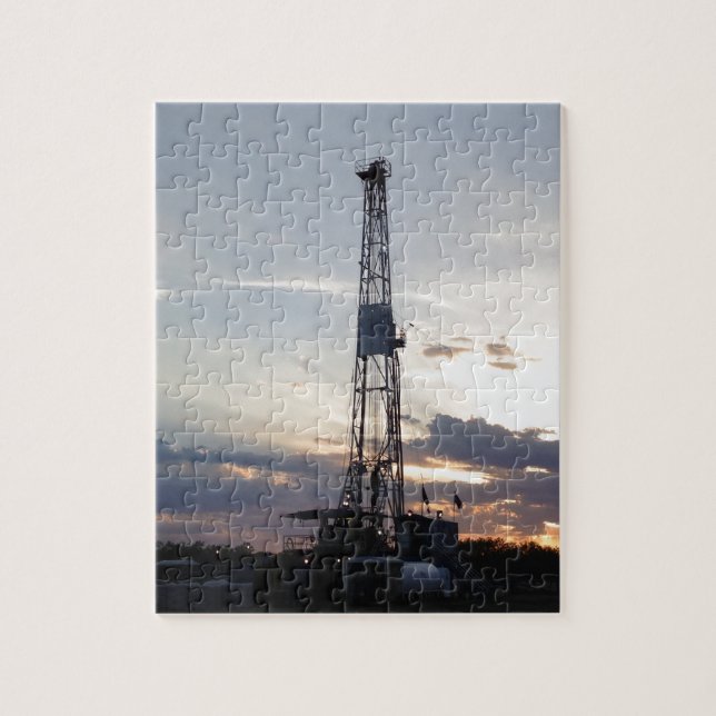 Puzzle Coucher du soleil de plate-forme de forage (Vertical)