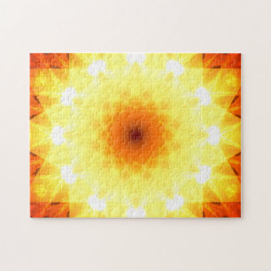 Puzzle Couchers de soleil dorés lumineux Mandala